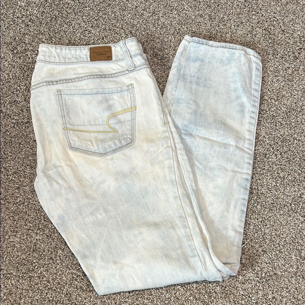 American Eagle Outfitters Stretch Size 10 Regular Light Wash Denim Jeans